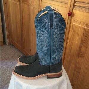 Anderson Bean Cowboy Boots black BUFFAMONTE foot blue Danube mad dog shaft